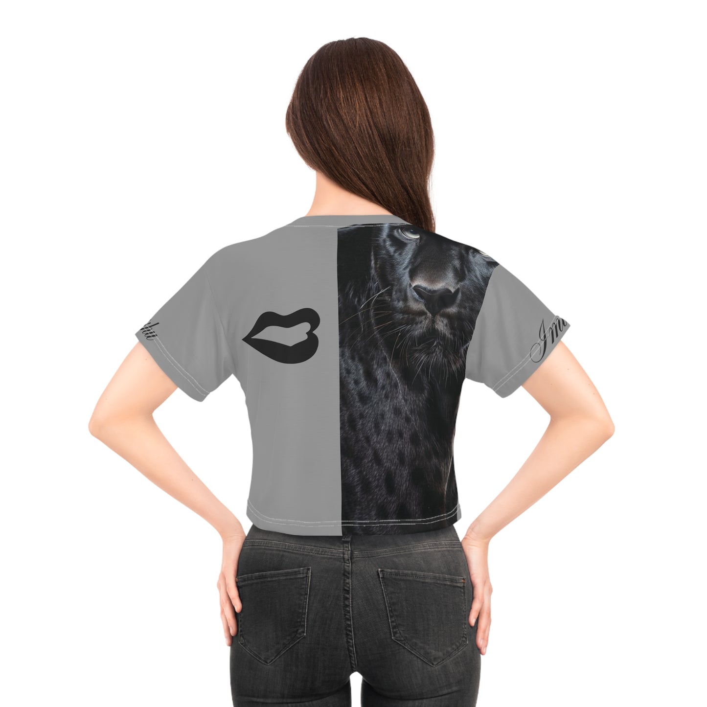 Imishu Leopard Graphic Crop Tee (AOP) - Imishu