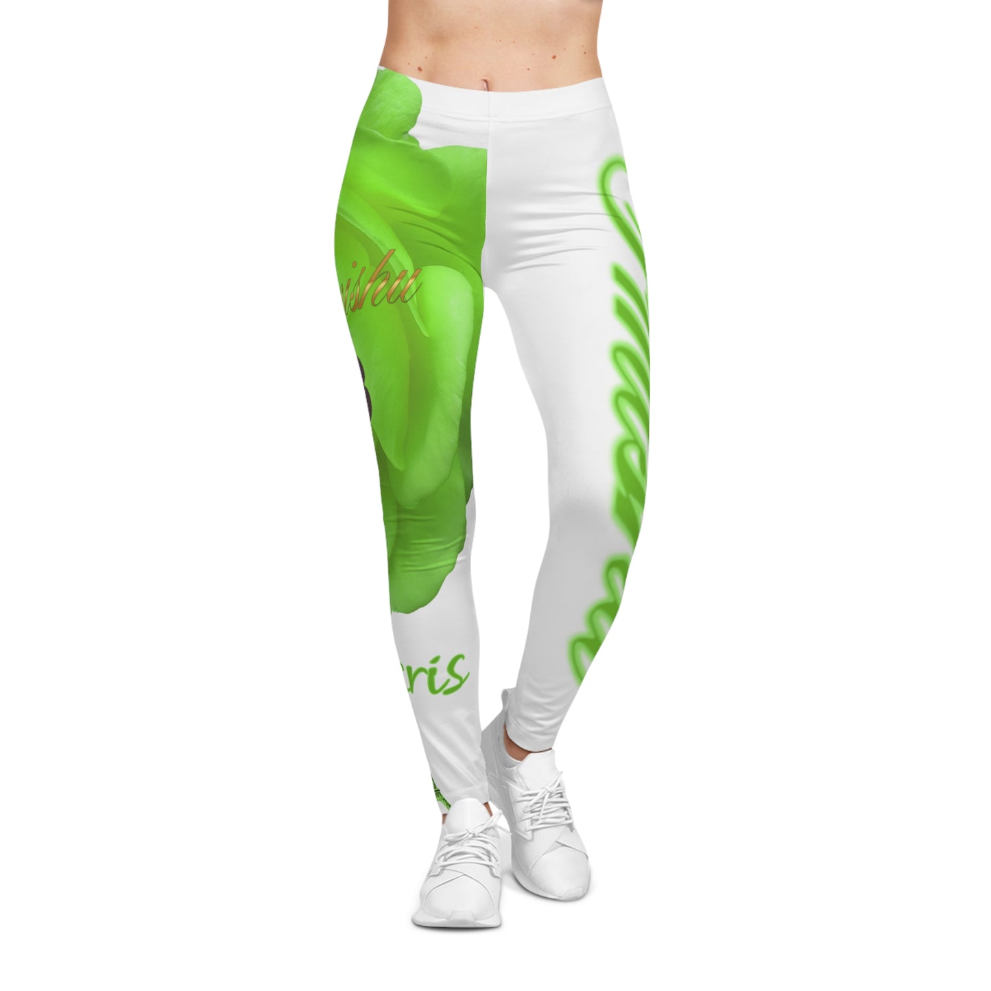 Chic Floral Women's Casual Leggings with Parisian Design - Imishu