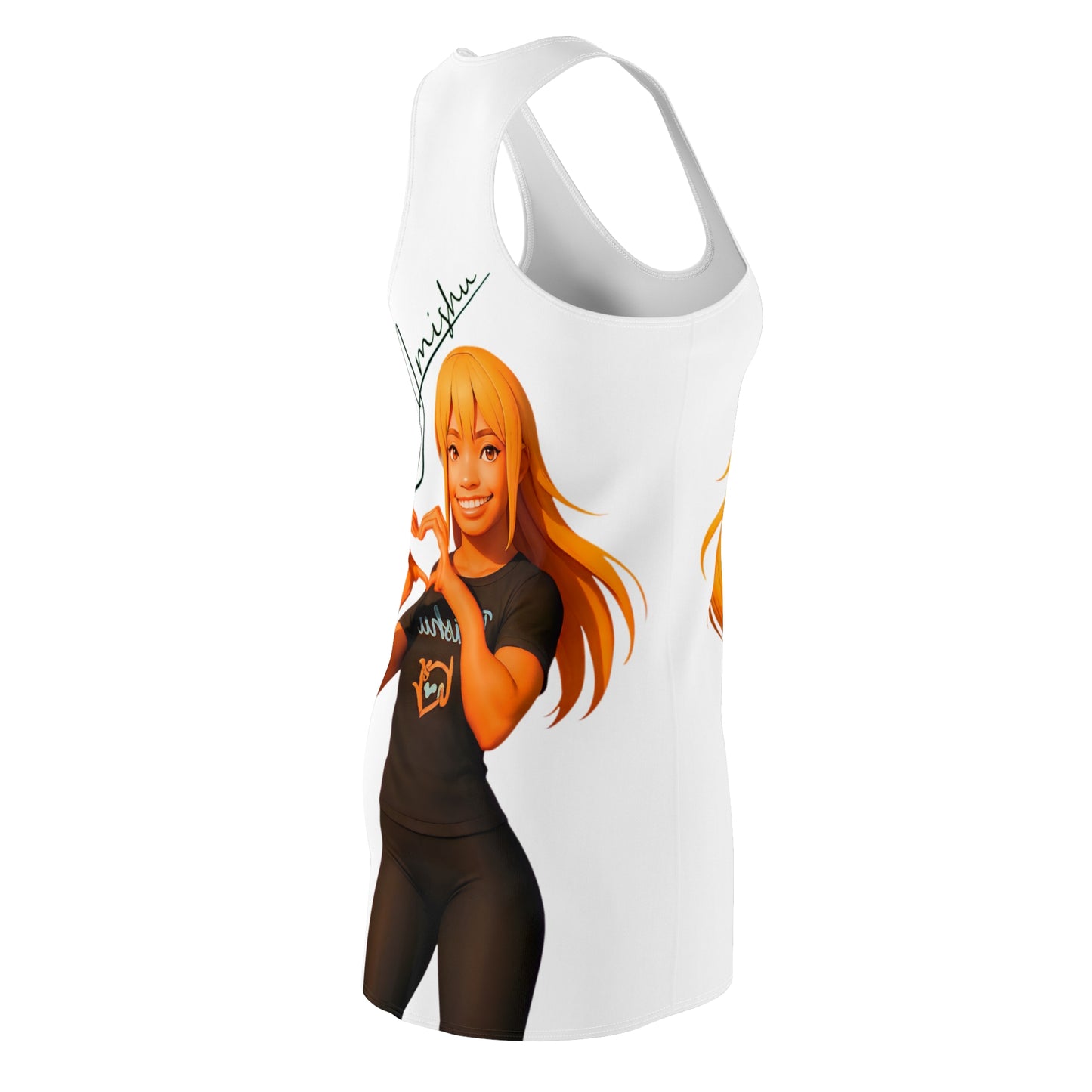 Signature White Racerback AOP Dress
