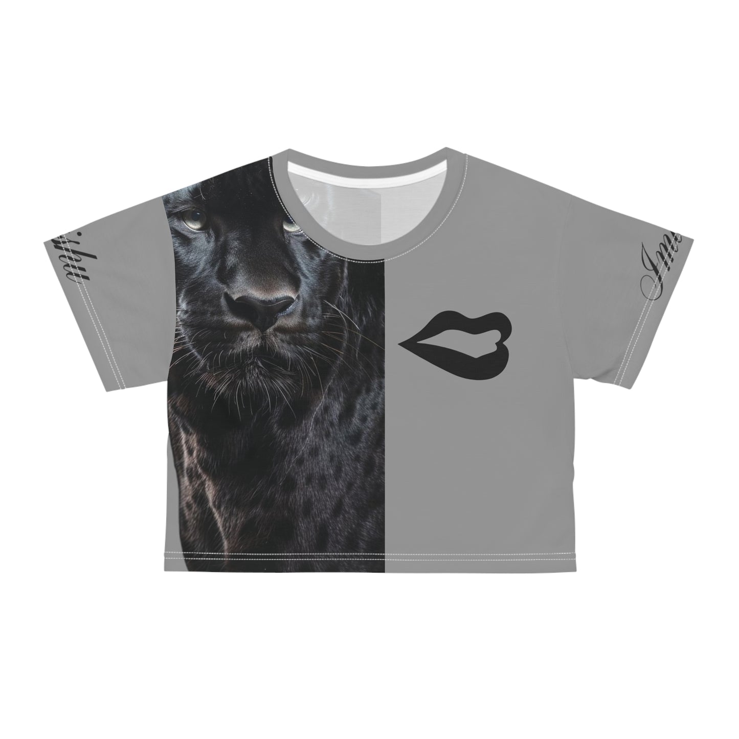 Imishu Leopard Graphic Crop Tee (AOP) - Imishu