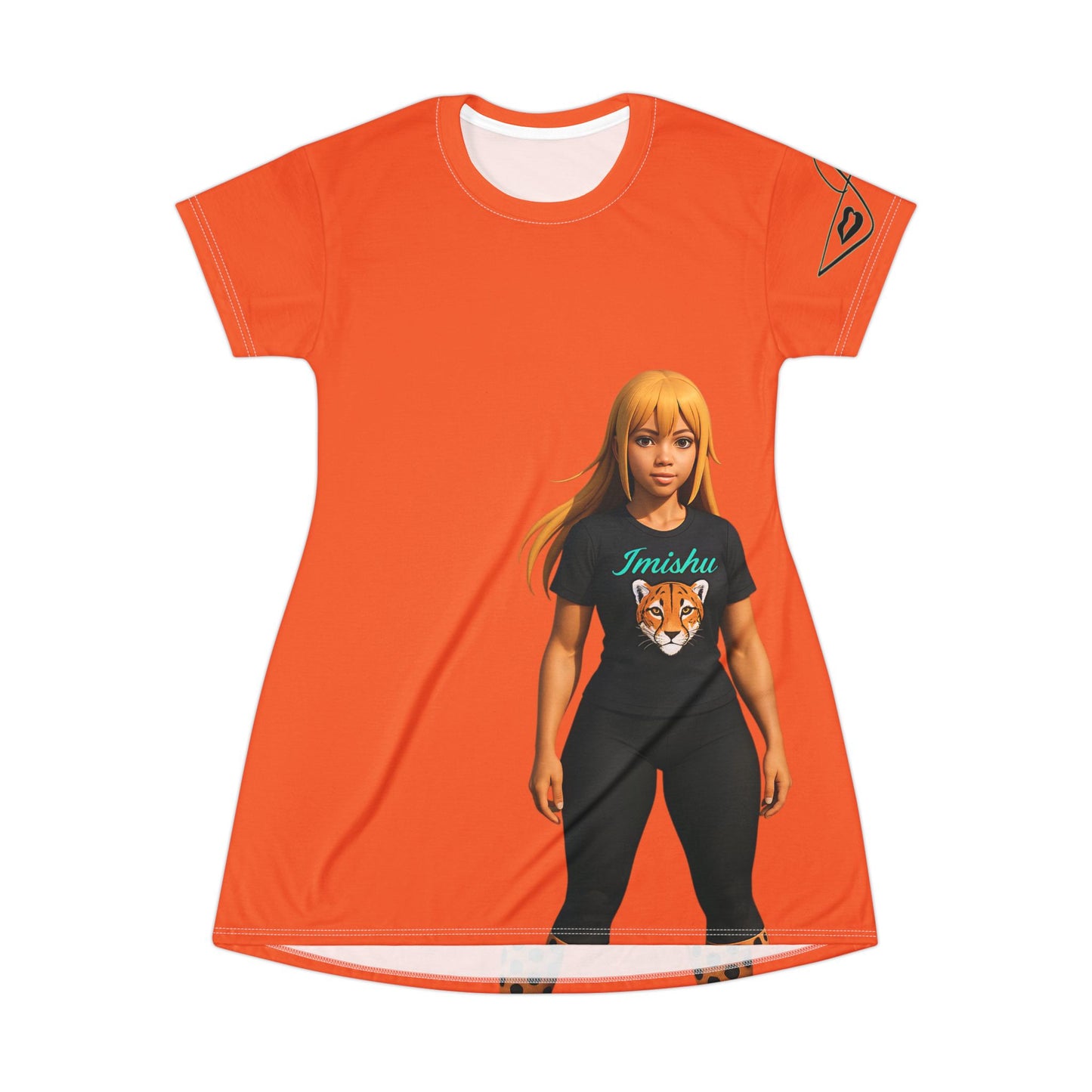 Signature Orange Graphic T-Shirt Dress