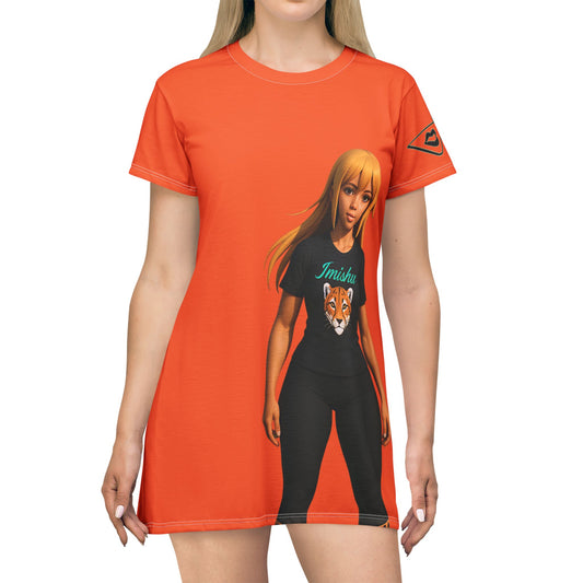 Signature Orange Graphic T-Shirt Dress