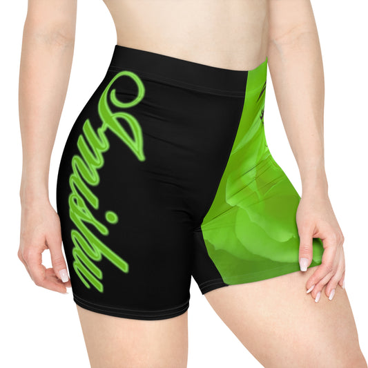 Bold Floral Paris Biker Shorts - Imishu