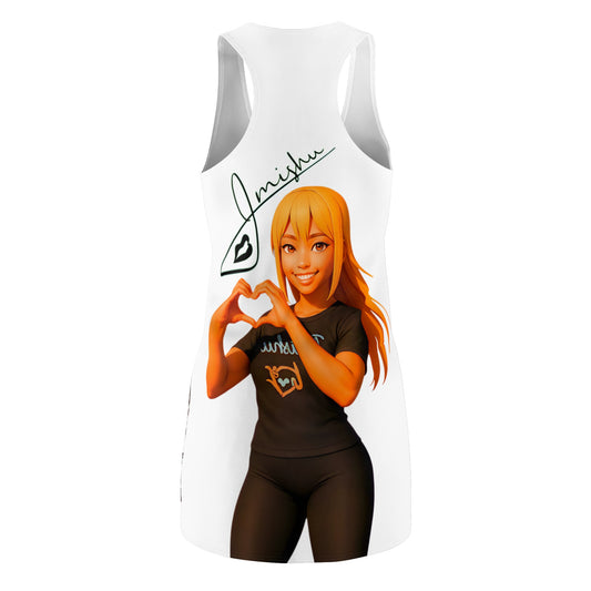 Signature White Racerback AOP Dress