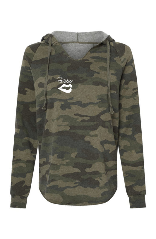 Imishu Womens Lightweight Camo Hooded Sweatshirt