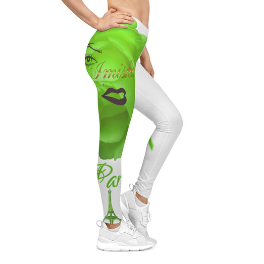 Chic Floral Women's Casual Leggings with Parisian Design - Imishu