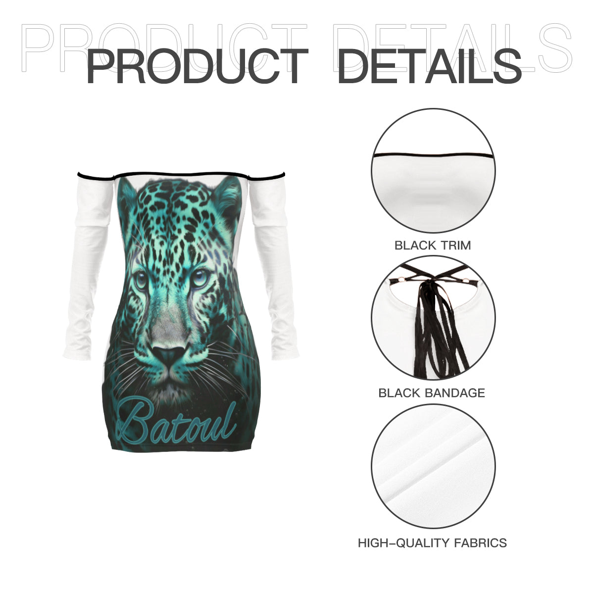 Batoul Off-shoulder Lace-up Dress - Imishu
